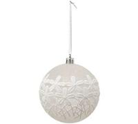 Boule de Noël Fleur en Dentelle 8cm Blanc