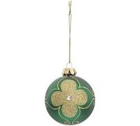 Atmosphera Créateur d'intérieur - Boule de Noël Maxi Fleur "Soir" 8cm Vert & Or Vert G