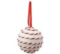 Atmosphera Créateur d'intérieur - Boule de Noël Pailleté "Cordon" 8cm Blanc G