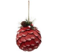 Boule de Noël Pomme de Pin 10cm Rouge