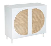 Atmosphera – Buffet Cabras 2 portes en rotin, 94 x 86 cm, style scandinave – Blanc