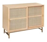 Atmosphera - Buffet Rayo 2 portes coulissantes Meuble de rangement Cannage rotin L100 x H78 cm