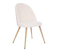 Chaise ""Slano"" pieds imitation hêtre bouclette blanc - Atmosphera Créateur d'intérieur