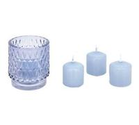 Coffret Photophore & 4 Bougies Oudy 8cm Violet