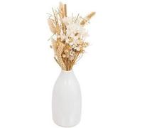 Atmosphera – Composition de fleurs séchées «Vase» 25 cm Blanc