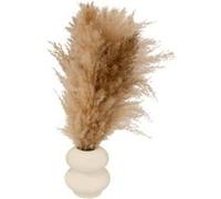 Atmosphera - Composition Florale Artificielle Glen et Son Vase en Céramique Blanc, H 42 cm - Style Bohème, pour Salon, Centre de Table