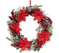 Atmosphera Créateur d'intérieur - Couronne de Noël Poinsettia Soir 50cm Rouge G