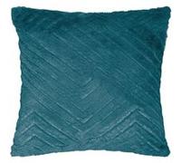 Atmosphera - Coussin - Effet Fourrure - Bleu Canard - 45x45 cm