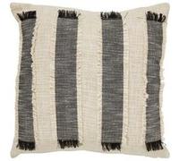 Atmosphera - Coussin à Franges malakite Noir et Blanc 50x50cm