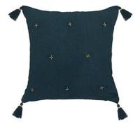 Coussin Déco à Pompons Millo 40x40cm Bleu Pétrole