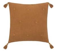 Coussin Déco à Pompons Millo 40x40cm Cannelle