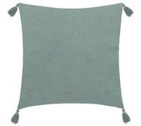 Coussin Déco à Pompons Millo 40x40cm Vert Céladon