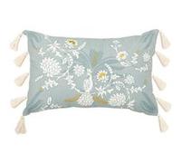 Coussin Déco Brodé Wild Romance 38x58cm Vert Céladon