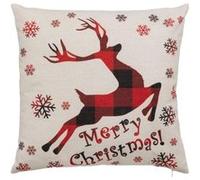 Atmosphera Coussin Déco de Noël Renne - 40 x 40 cm - Beige