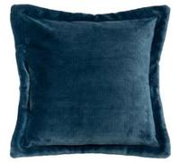 Atmosphera Coussin en flanelle Cuddly bleu égéen - 53 x 53 cm