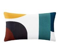 Atmosphera Coussin rectangulaire Hary 50x30 cm coton brodé déhoussable multicolore