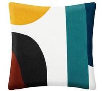 Atmosphera – Coussin carré Hary 45 x 45 cm, coton, motifs brodés, déhoussable, multicolore