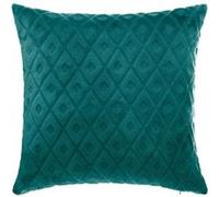Atmosphera - Coussin Losanges - Flanelle - Bleu Canard - 40x40 cm