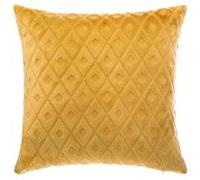 Atmosphera Créateur d'intérieur - Coussin Déhoussable "Losange 3D" 40x40cm Ocre Jaune G