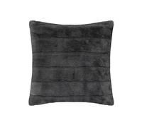 Atmosphera - Coussin Manoir en Fausse Fourrure Gris foncé 45x45 cm