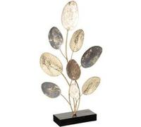 Atmosphera - Objet déco Feuille Eléna - métal H53 cm - Argent et doré