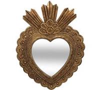 Atmosphera - Décoration Murale Miroir Cœur Alison - Doré - 21 x 28 cm - Style Romantique pour Entrée, Chambre, Salon