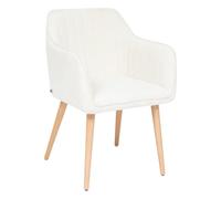 Fauteuil à dîner ""Visoca"" bouclette blanc - Atmosphera Créateur d'intérieur