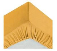Atmosphera - Drap-Housse en Coton - Jaune Moutarde - Bonnet H30cm - 90x190 cm