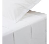 Atmosphera Créateur d'intérieur - Drap Plat 2 Personnes Percale 240x290cm Blanc