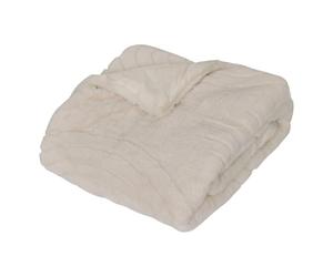 Atmosphera Créateur d'intérieur - Edredon Imitation Fourrure Arka 80x180cm Ivoire