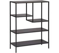 Atmosphera - Étagère Bibliothèque Asymétrique Gota Noire, 4 Niveaux, Acier, L 75 x H 100,5 cm - pour Salon, Bureau, Chambre