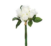 ATMOSPHERA CREATEUR D'INTERIEUR Fêter et recevoir Bouquet DE 7 Roses Blanches 30 CM