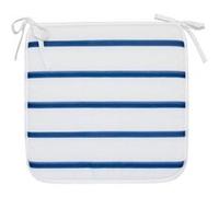 Atmosphera - Galette de Chaise Oceania 39x39cm rayée Bleu et Blanc