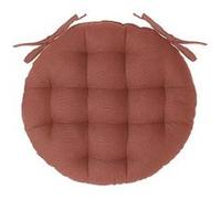 Atmosphera - Galette de chaise ronde Leana en coton Terracotta D38 cm