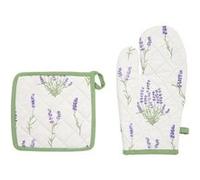 Gant & Manique de Cuisine Garrigue 32cm Blanc