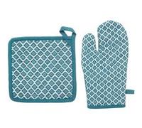 Atmosphera Créateur d'intérieur - Gant & Manique Imprimé "Tikal" 32cm Bleu Canard Bleu G