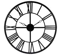 Atmosphera – Grande horloge murale vintage en métal – Diamètre 70 cm – Noire – Emballage ouvert