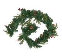 Guirlande de Noël à LED Baies & Pommes de Pin 180cm Vert