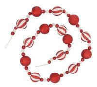 Atmosphera Créateur d'intérieur - Guirlande de Noël "Boules" 185cm Rouge & Blanc