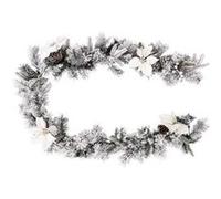 Atmosphera Créateur d'intérieur - Guirlande de Noël "Floqué" 200cm Blanc & Vert G