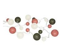 Atmosphera Guirlande lumineuse 20 boules LED 340 cm en coton rose