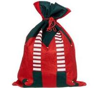 Hotte de Noël en Velours Lutin 70cm Rouge