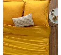 Housse de couette ""Carina"" en coton jaune moutarde 140x200cm - Atmosphera Créateur d'intérieur