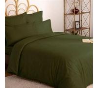 Housse de couette ""Carina"" coton 240x220cm vert kaki - Atmosphera Créateur d'intérieur