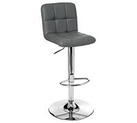 ATMOSPHERA CREATEUR D'INTERIEUR Intérieur Discount Tabouret de Bar Design Simili-Cuir Gris Delek