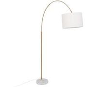 Atmosphera – Lampadaire Arc Tilio – Doré et blanc, H 195 cm, base marbre, tête orientable