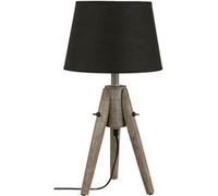 Atmosphera - Lampe trépied Miry - bois et noir H46 cm