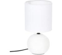 Lampe céramique ""Timéo"" blanc strié H25cm - Atmosphera Créateur d'intérieur