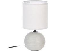 Lampe céramique ""Timéo"" gris souris strié H25cm - Atmosphera Créateur d'intérieur