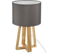 Atmosphera - Lampe à Poser Trépied Molu H 35 cm, Pied en Pin Style Scandinave - Pour Chambre, Salon, Bureau